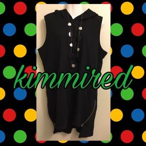Forever 21 Black Sleeveless Zipper Hoodie Dress~3X